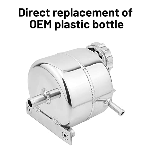 2.5L Aluminium Polished Radiator Coolant Water Overflow Expansion Tank Reservoir,Expansion Alloy Tank Radiator Reservoir Tank with Cap for Mini Cooper S R52 R53,Silver - color: silver