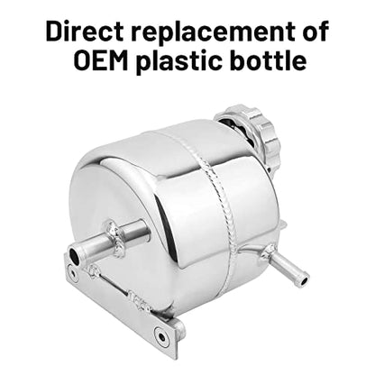 2.5L Aluminium Polished Radiator Coolant Water Overflow Expansion Tank Reservoir,Expansion Alloy Tank Radiator Reservoir Tank with Cap for Mini Cooper S R52 R53,Silver - color: silver