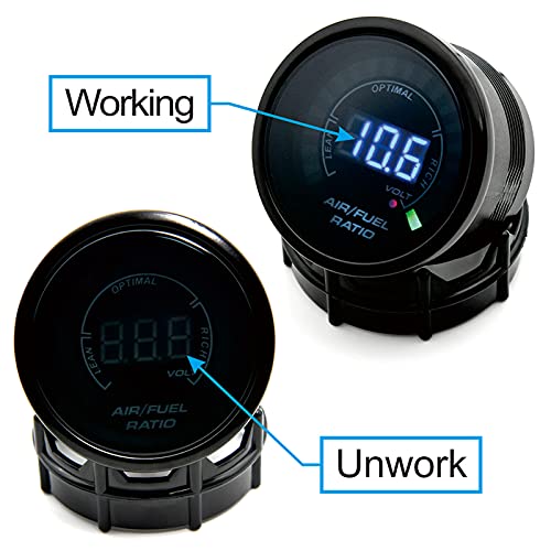 ARTILAURA 2-1/16" 52mm Air/Fuel Ratio Gauge LED Digital Display with Narrowband O2 Oxygen Sensor Car Gauge for 12V Car