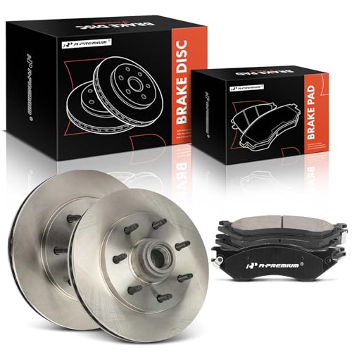 A-Premium 12.13 In (308.2mm) Front Vented Brake Rotors and Ceramic Pads Kit - style: 2000-2003 7-Lug RWD