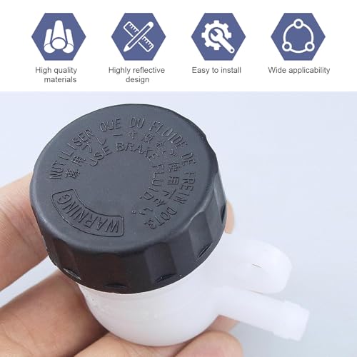 Master Cylinder Fluid Oil Reservoir, Rear Brake Fluid Reservoir Clutch Tank Oil Cup, Universal Fit for Motorcycle Pit Dirt Bike ATV 4 Wheel QUAD (Black & White)