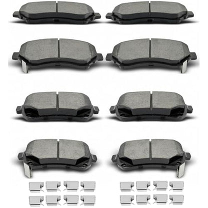 D1273 D1326 Front Rear Ceramic Brake Pads With Clips Fit for Chrysler Town & Country,for Dodge Grand Caravan,for Dodge Journey,for Volkswagen Routan - size: D1273,D1326