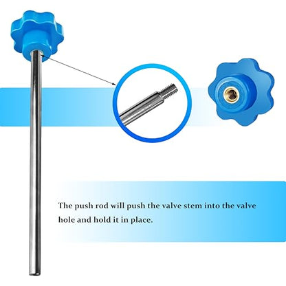 Tire Valve Stem Core Replacement Tool Kit - Quick Change Tool for Cars, Trucks, ATVs, Motorcycles with 4 TR413 Stems, Lubricant Grease & Gloves - size: TR413