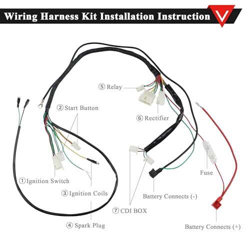 PRO BAT ATV Electric Wiring Harness Wire - color: White Spark Plug & Orange Performance Coil