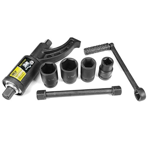 XtremepowerUS Multiplier Torque Wrench Labor Saving Lug Nut Wrench CR-V Socket 4 Socket With Carrying Case for Semi Truck & RVs - style: Multiplier Labor Saving Lug Nut Wrench