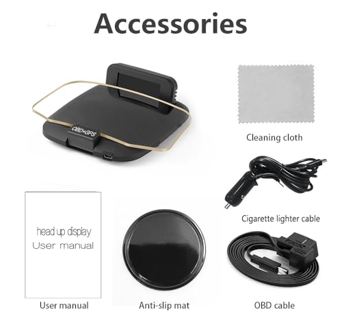 OBD2 Heads Up Display Turn Indication for 12V Car MAIMEIMI OBD2 & GPS Dual System Digital Speedometer for Car HUD MPH Projector with RPM, Water TEM, PSI, Volt, Odo, 4 Alarm for Most 2008+ Sedan Cars