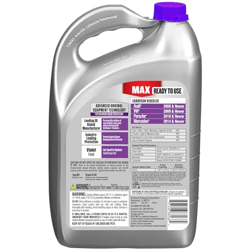 Prestone AF6510 MAX European Vehicles Violet Antifreeze and Coolant, 1 Gallon, Pack of 6 - color: Euro Violet, size: Pack of 6 Gallons