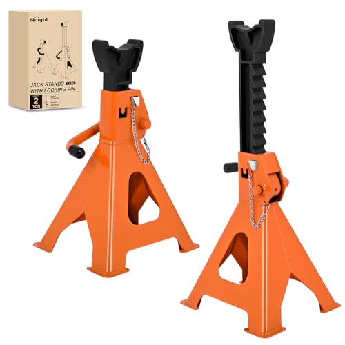 Nilight 2-Ton Jack Stands, Double Locking, 4,400 lb Capacity, 2-Pack - size: 2T