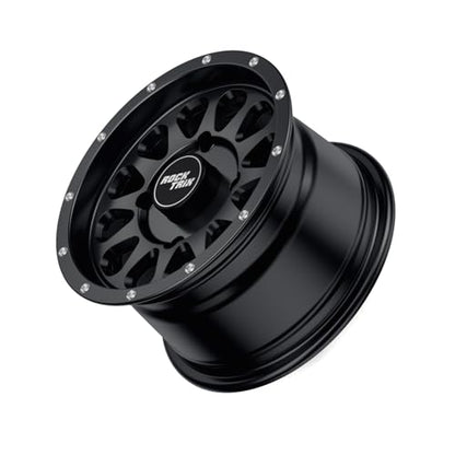 RockTrix RT111 12x7 ATV UTV Wheel 4x110 5+2 Offset, Matte Black, 1pc Single - size: 12x7 (5+2) 1pc