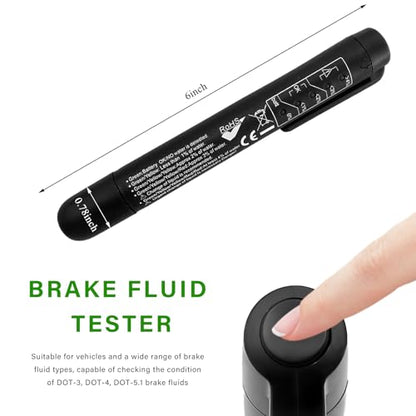 Brake Fluid Liquid Tester Pen, Car Hydraulic Liquid Oil Diagnostic Testing Tool with 5 LED Indicators, Universal Test Pen Analyzer for DOT 3 DOT 4 DOT 5.1 Brake Fluid