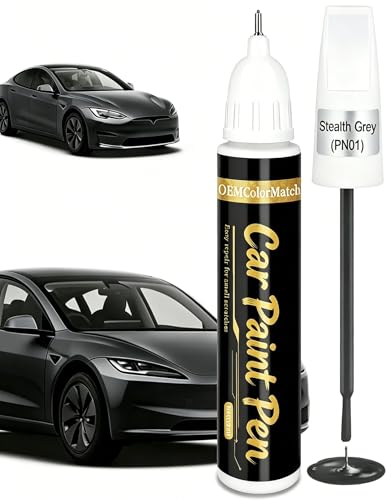 Touch up Paint for Cars (Stealth Grey PN01) Compatible with Tesla Model Y/3/X/S, 0.4 fl oz 2-in-1 Car Paint Scratch Repair Pen Color Accurate, Fast-Drying Long-Lasting Automotive Scratch Remover - color: Stealth Gray