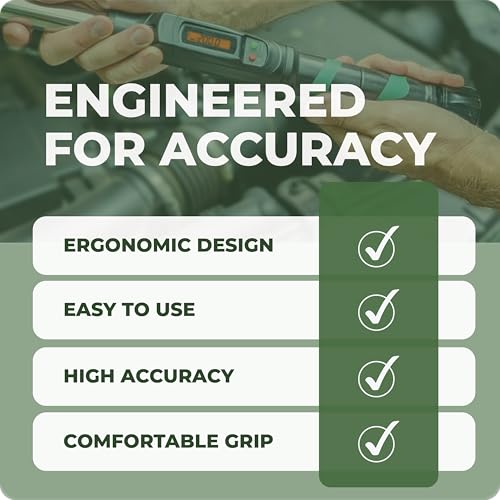 eTORK 3/8" Digital Torque Wrench, 25-250 in-lb Electronic Precision Tool - size: 3/8-Inch, style: 25-250 in.-lb