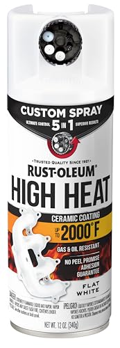 Rust-Oleum High Heat 5-in-1 Spray Paint, Flat White - color: Flat White, size: 12 Ounce (Pack of 1)