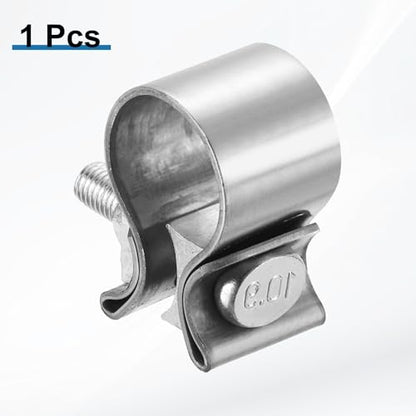 HARFINGTON 410 Stainless Steel Exhaust Clamp 1.18" Butt Joint Narrow Band Muffler Seal Exhaust Narrow Lap Butt Clamps for Pipes Mufflers Converters System Repair, Silver - size: Range 30-38 mm, Band Width 30mm