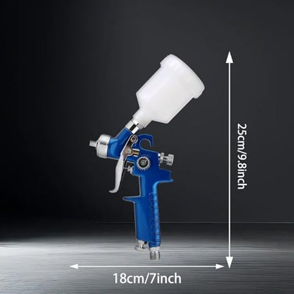 Mini HVLP Air Spray Gun, Touch Up Paint Guns with 0.8/1.0mm Nozzles - color: Blue