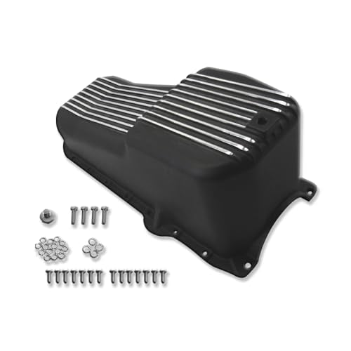 Finned Black Oil Pan for Chevy SBC 283 305 327 350 400 1980-1985 - color: Black, size: 1980-1985 SBC