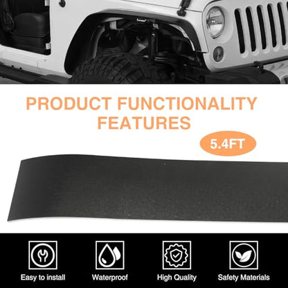 DREAMOTOR Fender Flares 6" Universal Fender Flares Black Flexible PP Material 4 PCS Wide Body Kit Wheel Arches for Cars, SUVs, Trucks & Off-Road Vehicles Compatible with Jeep Wrangler JK TJ Ford F-150 - style: Style 2