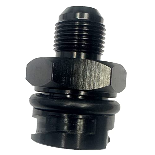 Billet Aluminum Valve Cover Oil Cap w/-6 AN Fitting Black for LS LSX LS1 LS2 LS3 LS6 LS7 - size: 6AN