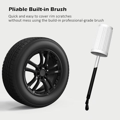 FOLLOWIN Matte Black Rim Touch Up Paint, Car Wheel Scratch Repair Kit - color: matte black