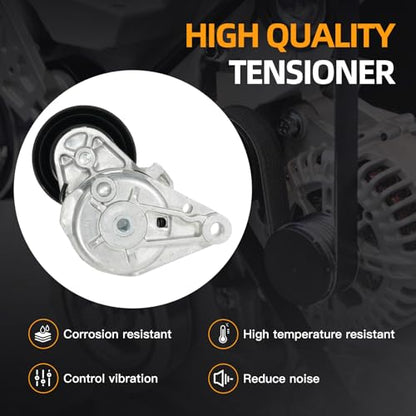 Serpentine Belt Tensioner Idler Pulley Drive Kit 4.6/5.7L V8 Fit for Toyota Sequoia/Tundra/Land Cruiser, for Lexus GX460/LX570, 2007-2018 - Replace ‎90K-39185 (39185+36370+8PK2415)