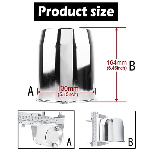 4Pcs 5.15" OD 6.42" H Push Through Trailer Wheel Center Cap for Rim - color: Chrome, size: 5.15" Hub 6.46" H