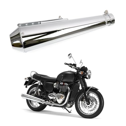 Sporacingrts Stainless Steel Motorcycle Exhaust Muffler Silver - color: Sliver