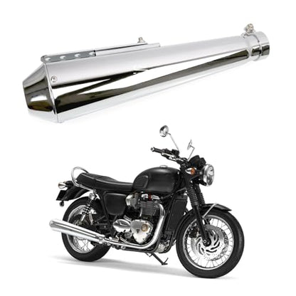 Sporacingrts Stainless Steel Motorcycle Exhaust Muffler Silver - color: Sliver