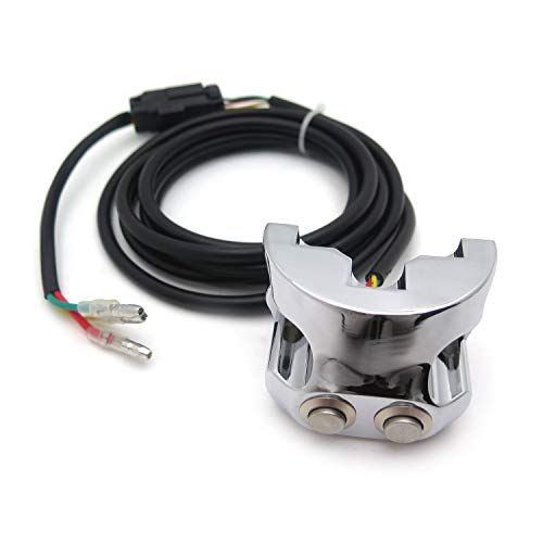 HTTMT- HTTMT Chrome 1" Handlebar Mounted Air Ride Switch Controller 3 Wire Compatible with Harley Davidson [P/N:TGHD-HBA006]