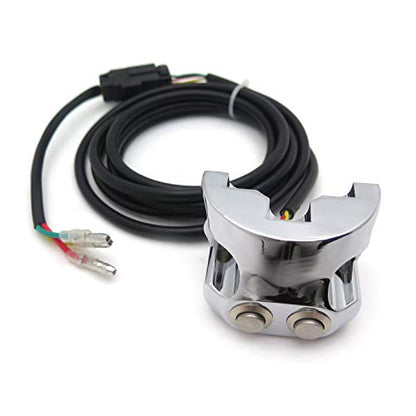 HTTMT- HTTMT Chrome 1" Handlebar Mounted Air Ride Switch Controller 3 Wire Compatible with Harley Davidson [P/N:TGHD-HBA006]