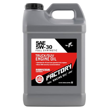 Factory Racing Oil SAE 5W-30 Full Synthetic Truck Oil, API SP GF-6A, 2.5 Gallons - size: 2.5 Gallons - 5W-30