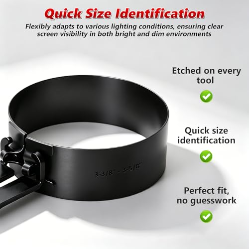 Engines Piston Ring Compressor Tool with Ratchet Pliers & 6 Piston Rings