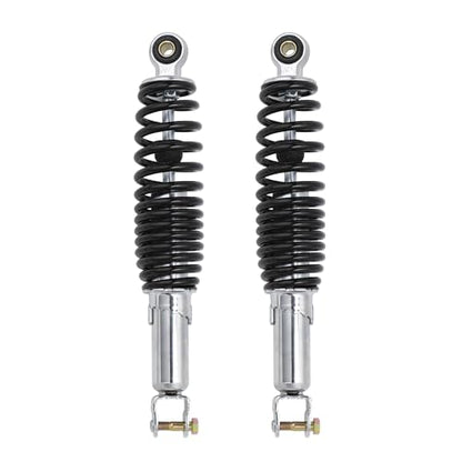 Minho Motorcycle Dual Rear Shock Absorbers with Adjustable Spring Preload in Heavy Iron Material Compatible with Chinese GY6 Scooter Mopeds Taotao Tank Jonway Roketa,290MM Length,10MM Mounting Hole - size: 290mm