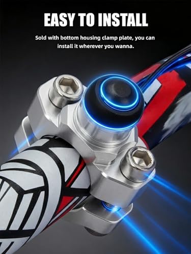 JFG RACING Dirt Bike Universal Engine Stop Start Kill Switch with Backplate - color: Sliver, size: Medium