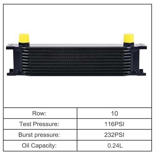 EVIL ENERGY 10 Row Oil Cooler, 10AN Engine Oil Cooler Universal - size: 10 Row