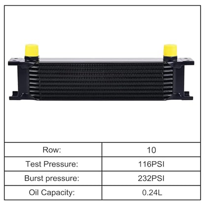 EVIL ENERGY 10 Row Oil Cooler, 10AN Engine Oil Cooler Universal - size: 10 Row