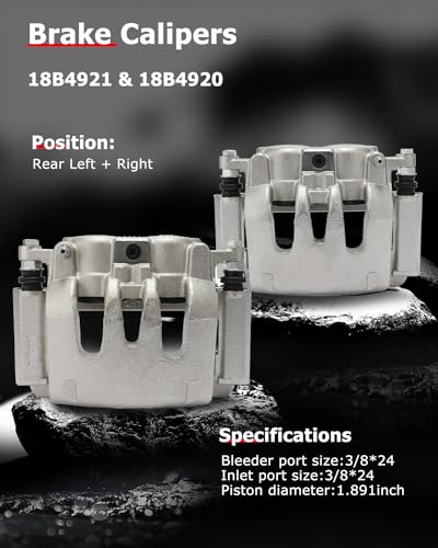 cciyu Rear Left & Right Disc Brake Calipers Assembly 18B4921 18B4920 - size: Rear[18B4921+18B4920]