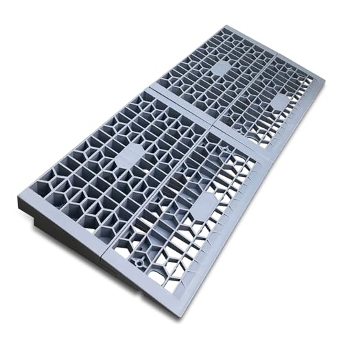 HOXWELL Modular Threshold Ramps for Doorways, 2'' Rise Wheelchair Ramps for Home Steps, 3000 Lbs Load Capacity Detachable Solid Plastic Entry Door Ramps for Wheelchairs and Cars, 2 PCS - size: 2''-2 Packs