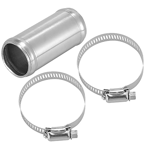 X AUTOHAUX Aluminum Alloy Hose Joint Pipe Set with 2 Clamps OD 1.38" 35mm Length 3" 76mm - size: 1.38"