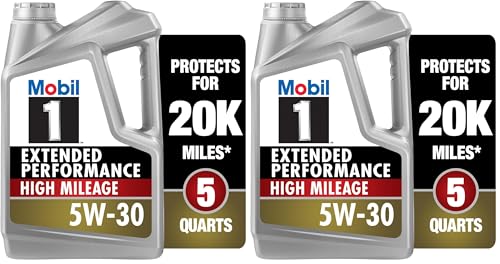 Mobil 1 Motor Oil 5W-30, 5 Quart (Pack of 2) | Extended Performance | High Mileage | Full Synthetic - size: 5 Quart (Pack of 2), style: Extended Performance High Mileage
