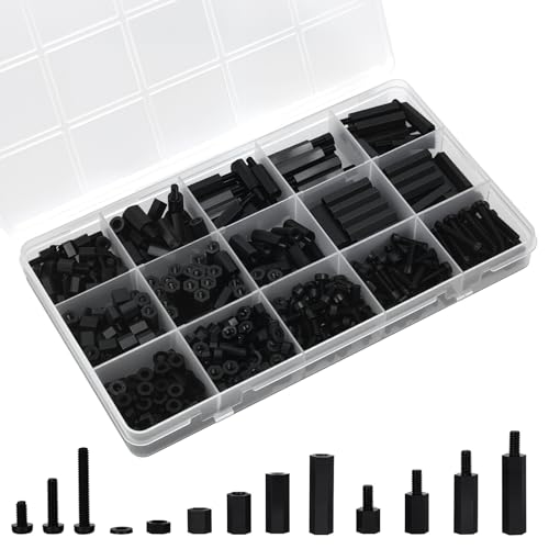 M3 Nylon Standoff & Fastener Kit - Complete Set with Screws, Nuts, Spacers & Threaded Pillars (6mm to 20mm) for Motherboard, PCB, 3D Printer, Raspberry Pi & Computer Building - 600Pcs