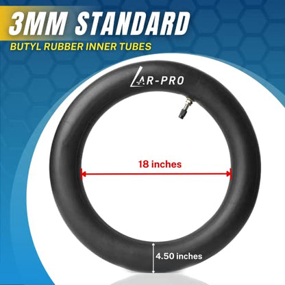 (2-Pack) 110/100-18 (4.50 x 18) Heavy-Duty Motorcycle Inner Tubes - 3mm Thick Butyl Rubber Inner Tubes - TR4 Valve Stems - Designed for Off-Road and Motocross Tires - size: 110/100-18" (4.50 x 18), TR4 Valve