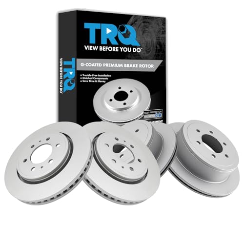 TRQ Front and Rear Brake Rotors Set Premium G-Coated - style: BKA14753