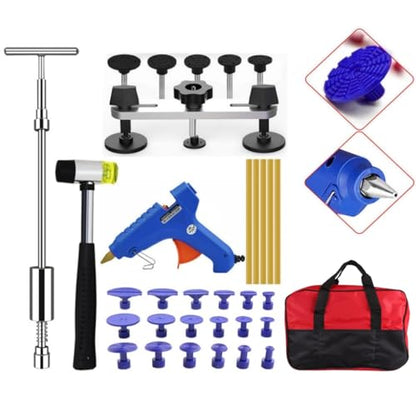 35PCS Paintless Dent Repair Tools Dent Puller Kit Dent Removal Slide Hammer Glue Sticks Reverse Hammer Glue Tabs for Car Hail Damage Repair - color: Repair Kit C