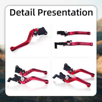 Short Brake Clutch Levers,Aluminum Alloy Motorcycle Brake Handle Levers Red