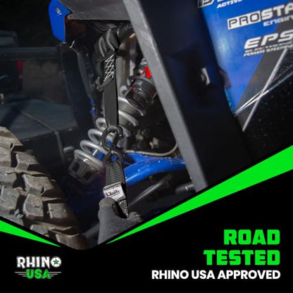 Rhino USA Soft Loop Tie Down Straps (4-Pack) - Motorcycle Handlebar Straps - color: Black 4-Pack.