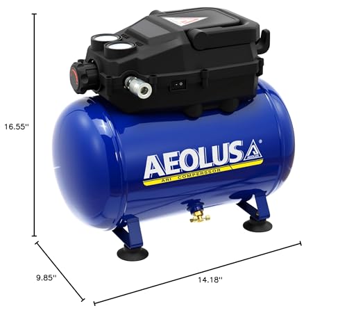 AEOLUS 3 Gal Portable Compressor, 110PSI Oil-Free Pump for Painting