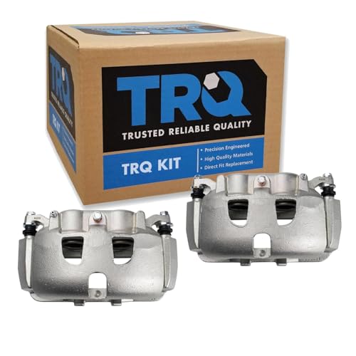 TRQ Front Driver and Passenger Side Brake Caliper Set Caliper Brackets - style: CLA32434