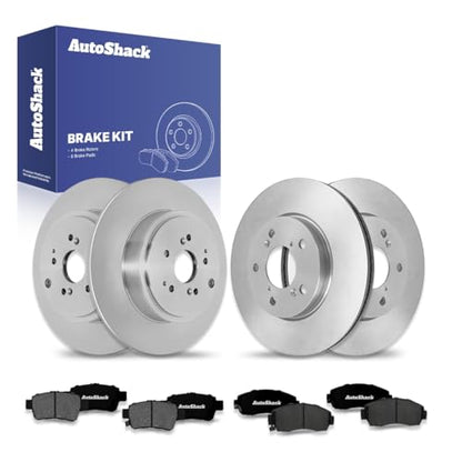AutoShack Front Vented & Rear Solid Brake Rotors & Ceramic Pads - style: Brake Rotor & Pad