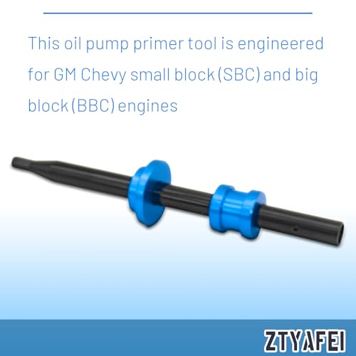 Oil Pump Primer Tool for GM Chevy V6 V8 SBC & BBC Engines - Compatible with 283 305 327 350 454 Small/Big Block, Use with 3/8" or 1/2" Chuck Drill (Blue) - color: Blue