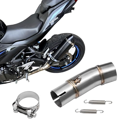 Motorcycle Exhaust Mid Pipe, Exhaust Muffler Adapter Connect Pipe, Compatible with Kawasaki Ninja 250 300 400 500 650 Z250 Z300 Z400 Z500 Z650 2018-2024